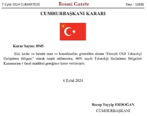 Denizli OSB teknoloji bölgesi